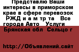 Представлю Ваши интересы в приморском крае в сфере перевозок РЖД и а/м тр-та - Все города Авто » Услуги   . Брянская обл.,Сельцо г.